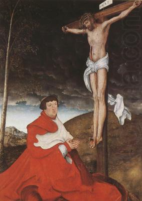 CRANACH, Lucas the Elder Cardinal Albrecht of Branden-burg before the Crucified Christ (mk08) china oil painting image